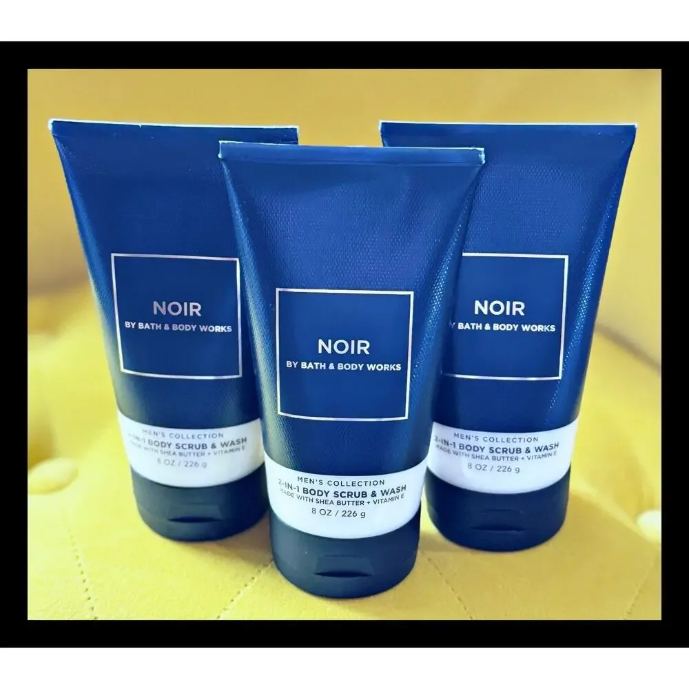 Bath & Body Works 2-in-1 Body Scrub & Wash 8 fl oz NOIR For Men x3